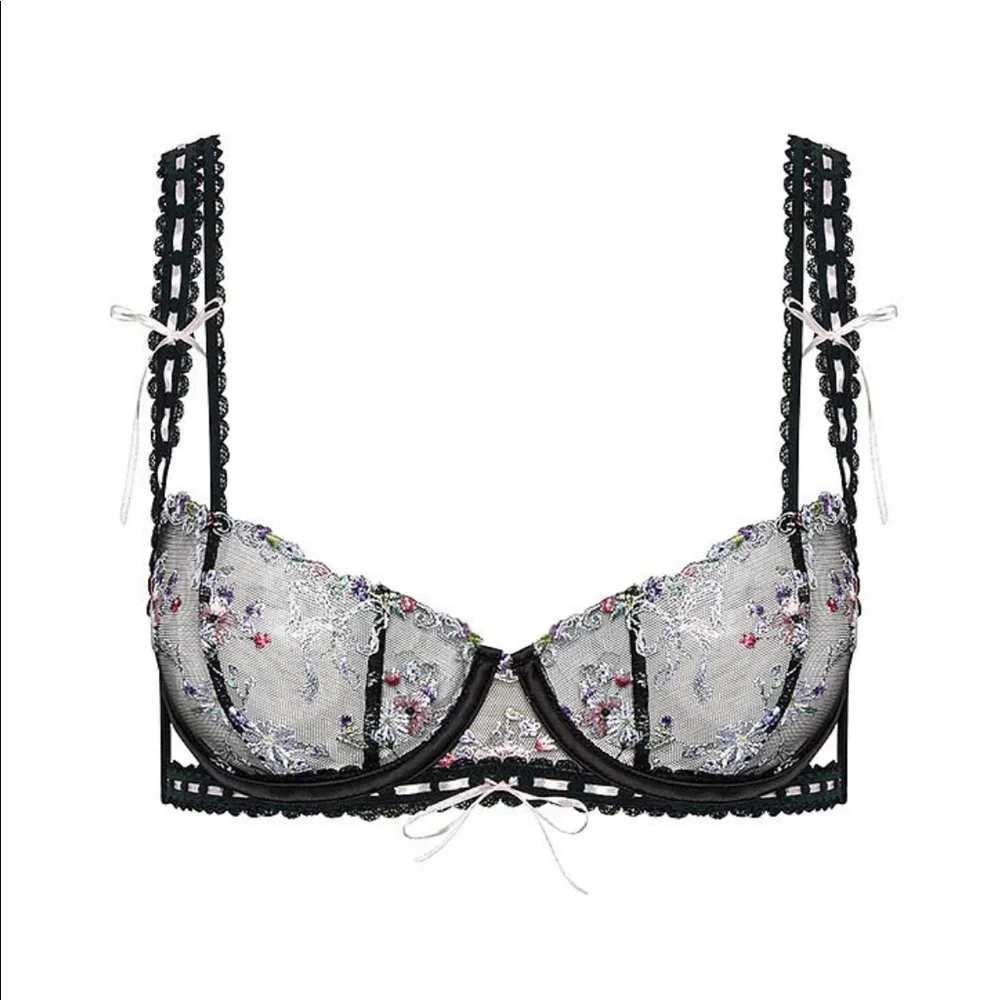 3 PIECE FOR LOVE & LEMONS Angelica Scoop Bra Garter Thong set - Picture 14 of 16